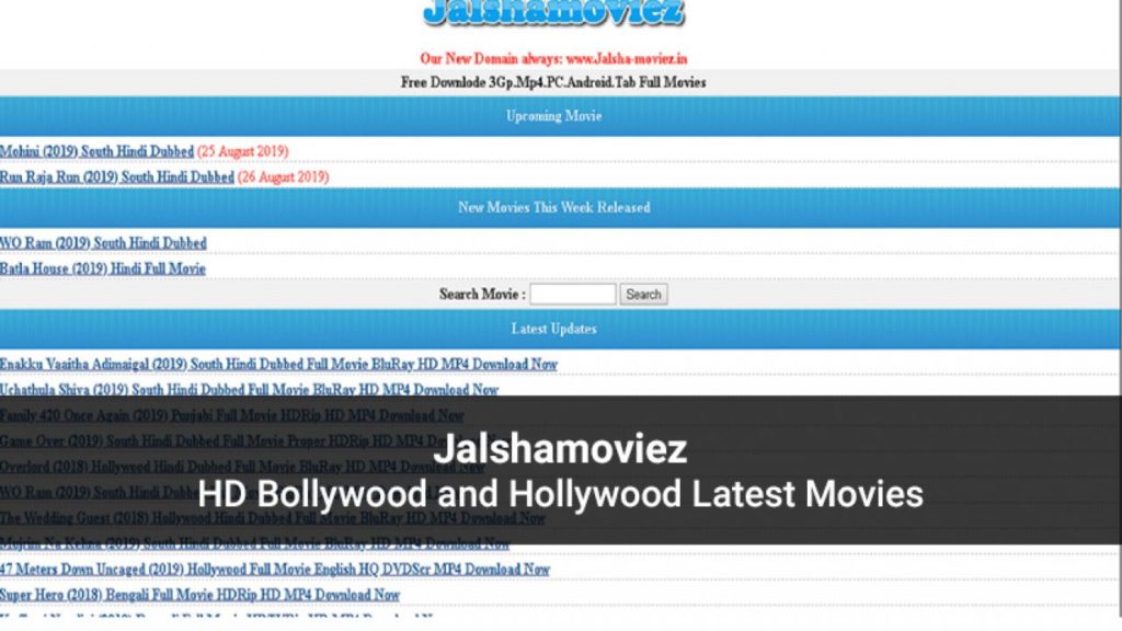 Jalshamoviez: HD Bollywood and Hollywood Latest Movies to Watch Online in 2020